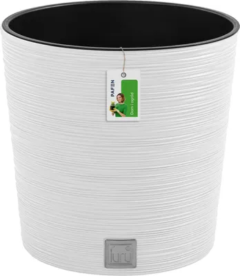 Image de Pot de fleurs Pot de jardin 25 cm rond pour terrasse à jardin maison blanc