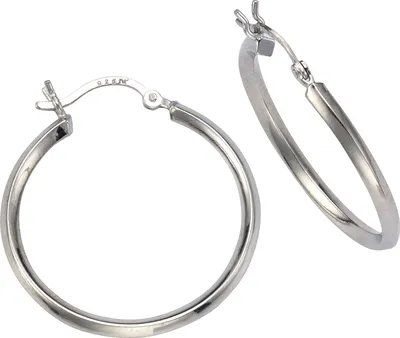 Produktbild von V Creolen 925/- Sterling Silber 3,0cm weiß 299210073R