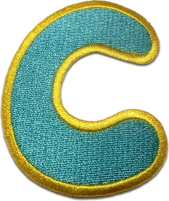 Produktbild von Buchstabe C - 6.2x4.9cm: Alphabet Buchstaben Einzeln Auswählbar - Aufnäher, Bügelbild, Aufbügler, Applikationen, Patches, Flicken, Zum Aufbügeln