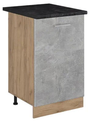 Image de Meuble bas de cuisine Vicco R-Line Béton/Chêne doré 50cm plan de travail Anthracite, Model 70315