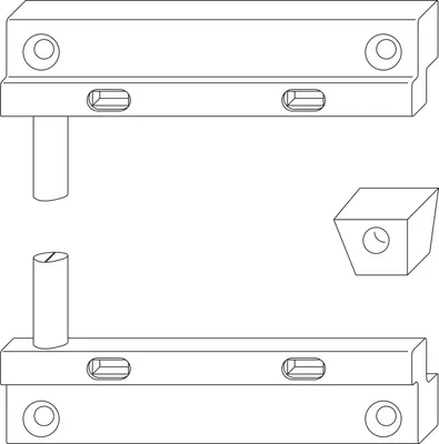Produktbild von MACO RUSTICO Schließzapfenplatten-Garnitur R3, Ladenabstand 25 mm, schwarz