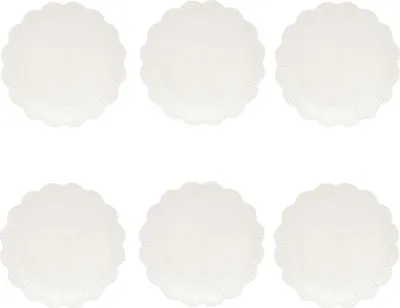 Produktbild von 6er Set Frühstücksteller FLEURI BIANCO Wellendekor D. 21cm weiß Easy Life