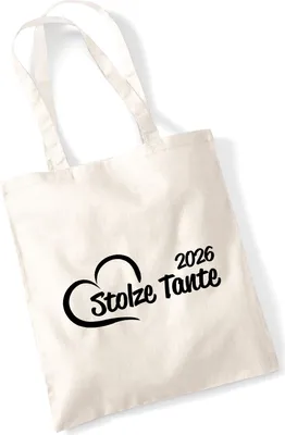 Produktbild von Huuraa Jutebeutel Stolze Tante 2026 Herz 10 Liter Natural Baumwolle Tasche Geschenkidee