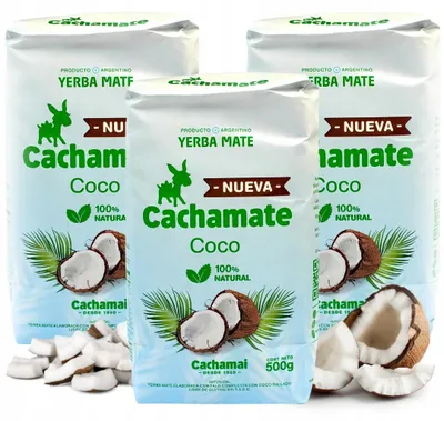 Zdjęcie produktu dla Zestaw Yerba Mate Cachamate Coco (kokosowa) 3x500g 1,5kg