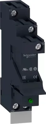 Zdjęcie produktu dla Przekaźnik interfejsowy RSB Schneider Electric, 1 styk przełączny, DC, 24 V, 12 A, zacisk śrubowy (RSB1A120BDPV)