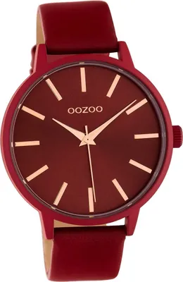 Produktbild von Oozoo Leder Damen Uhr C10618 Analog Quarzuhr Armband rot Timepieces D2UOC10618