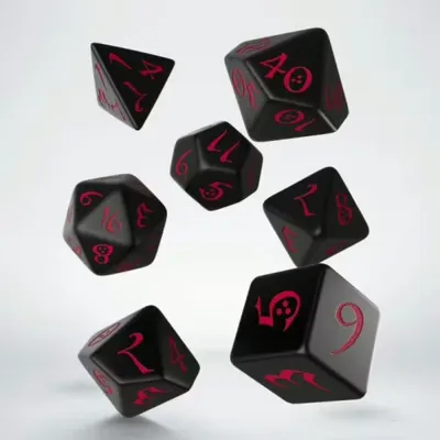 Produktbild von Q-Workshop Black & Red Classic RPG Dice Set