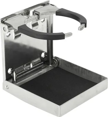Produktbild von Klappbarer Getränkehalter für Auto Boot Wohnmobil - Edelstahl TPR - 2er Set - Wasserdicht - Rutschfester stabiler Halt - Silber