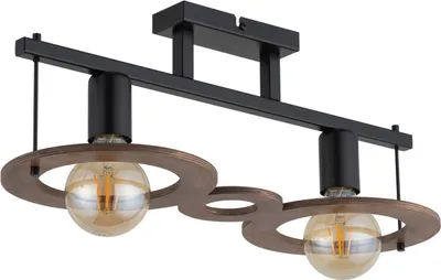 Zdjęcie produktu dla Lampa sufitowa Coffee czarna-ciemne drewno 2xE27x15W metal wym:20x50x21cm IP20 Sigma Lighting