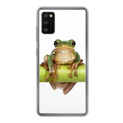 Produktbild von MuchoWow® Handyhülle Schutzhülle Hülle für Samsung Galaxy A41 Frosch - Bambus - Weiß Silikon Softcase Handy Hülle - Mobiltelefon