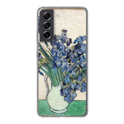 Produktbild von MuchoWow® Handyhülle Schutzhülle Hülle für Samsung Galaxy S21 FE Stilleben mit Schwertlilien - Vincent van Gogh Silikon Softcase Handy Hülle - Mobiltelefonhülle