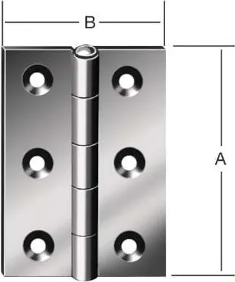 Produktbild von VORMANN Tür-Scharnier halbbreit B58xH80mm,gerollt Edelstahl,rostfrei
