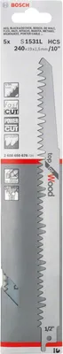 Image de 5 lames pour scie sabre S 1531 L Top for Wood - BOSCH - 2608650676