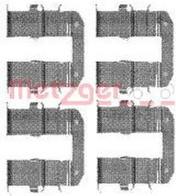 Produktbild von METZGER 109-1734 Zubehörsatz Scheibenbremsbelag Hinten für HYUNDAI ix35 (LM, EL, ELH) für KIA SPORTAGE (SL) für MAZDA 2 (DY)