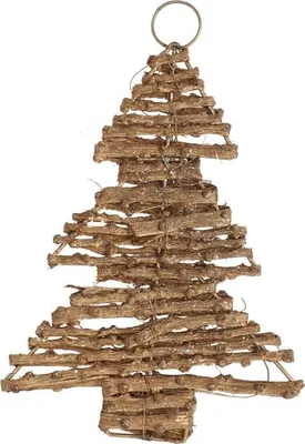 Zdjęcie produktu dla Choinka Z Rattanu Zawieszka Złota 22 Cm