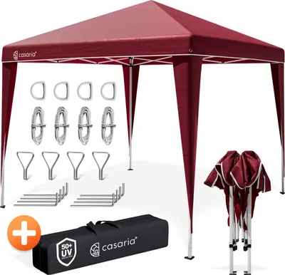 Image de CASARIA® Tonnelle de jardin pliable Capri 3x3m Pop-Up protection UV 50+ imperméable sac camping pavillon de jardin tente réception tente pliante rouge