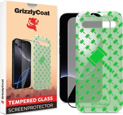Produktbild von GrizzlyCoat Easy Align iPhone 17 Pro Max Panzerglas Gehärtetes Glas Displayschutz - Hüllenfreundlich + Applikator
