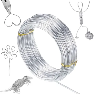 Basteldraht 1 mm x 28 m, Aluminiumdraht, silber, für DIY-Schmuck