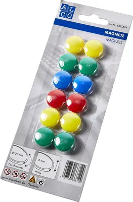 Produktbild von Alco Haftmagnete 8mm Ø 20mm sortiert 12 Stück