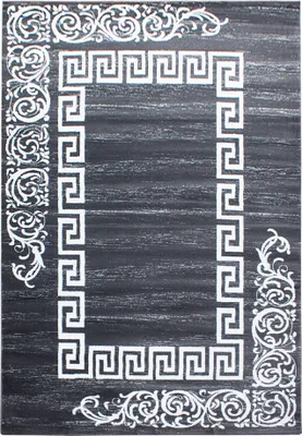 Zdjęcie produktu dla Dywan Kurzflor, szary, do salonu, prostokątny, 160x230 cm, wzór meander