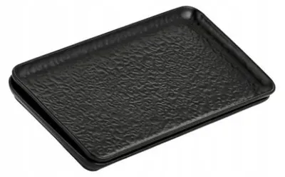 Produktbild von Domdekoracji 2x Porzellan-Platte 31x23cm Servierplatte schwarz