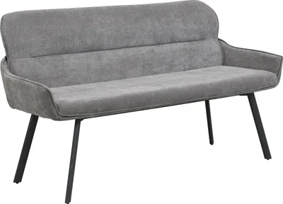 Produktbild von byLIVING Bank RICO / Webstoffbezug in dunkelgrau, Gestell in schwarz / Taschenfederkern, aufgedoppelter Rücken / Esszimmerbank, Sitzbank / B 140 x H 90 x T 62 cm