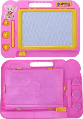 Produktbild von Kinder Zeichenbrett Puzzle Früherziehung Lernen Schwarzer Kunststoff Schreiben Magnetischer SkizzenblockRosa