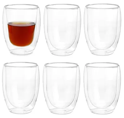 Produktbild von Vivalto doppelwandige Kaffee-/Teeglaser - 6x - Glas - 326 ml