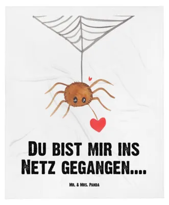 Produktbild von Mr. & Mrs. Panda Schlummerdecke Spinne Agathe Liebe - Weiß - Geschenk, Erstlingsdecke, Verliebt, Kinderdecke, Plaid, Liebesgeschenk, Liebesbeweis, Babybettdecke