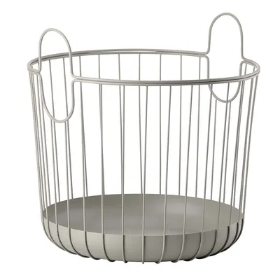 Immagine prodotto di Zone Denmark Korb Inu, Metallkorb, Wäschekorb, Dekokorb, Übertopf, Metall, Taupe, Ø 40.6 cm, 10552