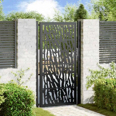 Produktbild von "2026 Promotion" Gartentor Schwarz 100x175 cm Stahl Trace Design - Gartentore CC25259