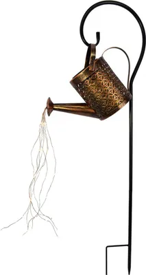 Image de Lampe d'arrosage solaire pour jardin en fer rétro pour décorer le patio, la pelouse et la cour