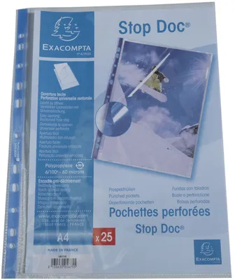 Produktbild von Exacompta 5875E Prospekthüllen gelocht DIN A4 Polypropylen 25 Stück