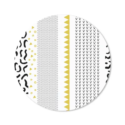 Produktbild von MuchoWow® Mauspad Mousepad Gelb - Schwarz - Weiß - Muster 30x30 cm - Mousepads - Maus Mat - Pad - Mausunterlage - Tischunterlage - Schreibtischmatten
