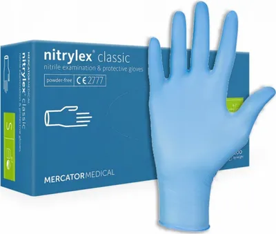 Produktbild von Jednorazové nitrilové zdravotnícke rukavice Mercator NITRYLEX modré 100 ks veľkosť L