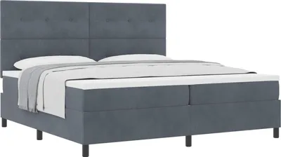 Produktbild von vidaXL Boxspringbett mit Kopfteil Dunkelgrau 200 x 200 cm Samt