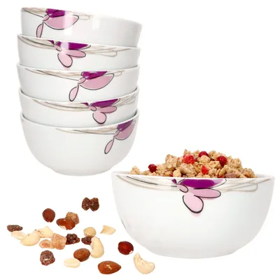Produktbild von 6x Viola Müsli-Schale Ø14,2cm 480ml Porzellan 6 Personen Dessert-Schüssel Bowl