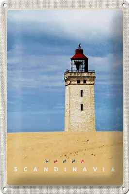 Produktbild von Blechschild Reise 20x30cm Skandinavien Turm Natur Urlaub Trip