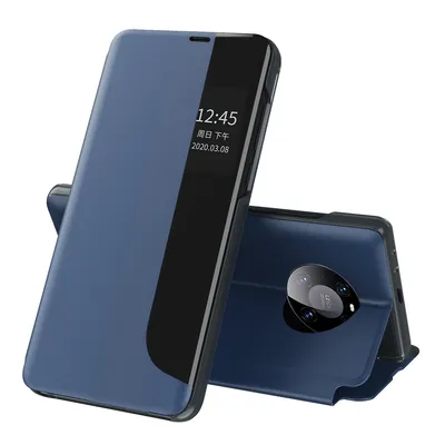 Obrázek produktu pro Flipové pouzdro pro Huawei Mate 40 Pro,Polyuretankůže pouzdro s okénkem a funkcí stojánku modré