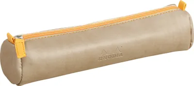 Produktbild von Rhodia 318894C, Weiches Federmäppchen, Kunstleder, Graubraun, Einfarbig, Reißverschluss, 215 mm