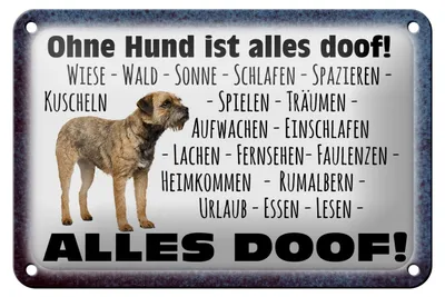 Produktbild von Blechschild Spruch 18x12cm ohne Hund ist alles doof