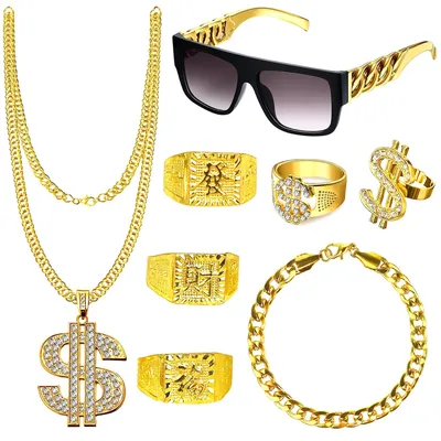 Produktbild von 8-teiliges Pimp Kostüm - 80er/90er Outfit für Männer