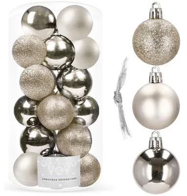 Produktbild von Springos® Weihnachtsbaumkugeln-Set 20 Stück 4 cm Kugeln aus Kunststoff Weihnachtsbaumschmuck Dekoration für Weihnachten Party Hochzeiten - Gold