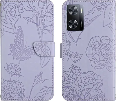 Produktbild von Mobigear Butterfly  Realme Narzo 50 5G Hülle Klapphülle Geldbörse - Lila