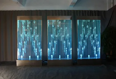 Produktbild von Wandpaneel mit Wasserblasen LED Neu Wasserwand Designer Wasser Wand Beleuchtete