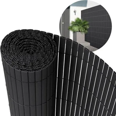 Produktbild von PVC Balkon Afscherm - 160x400 cm - Antraciet - Drievoudige Versterking