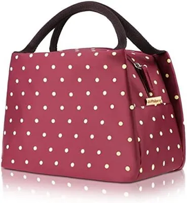 Produktbild von Kühltasche Klein, Wasserdicht Leichte Lunchtasche für Damen Herren, Kühltasche Faltbar, Isoliertasche Thermotasche klein für Picknicks Arbeit und Schule, Wein Rot