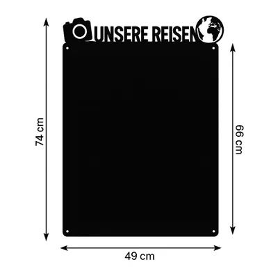 Produktbild von Magnettafel Schwarz 74x49cm Unsere Reisen