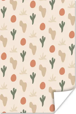 Produktbild von MuchoWow® Poster Hintergrund - Pastell - Pflanzen 80x120 cm - Papierdruck