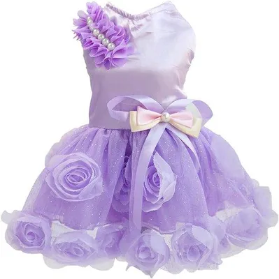 Image de Robe à nœud pour petite fille (L), rose, fleurs